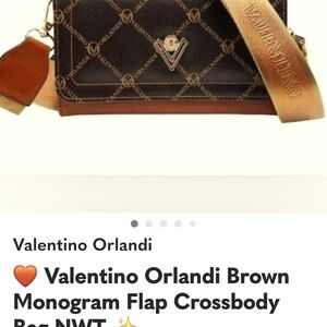Valentino Orlandi Black and Brown Monogram Crossbody